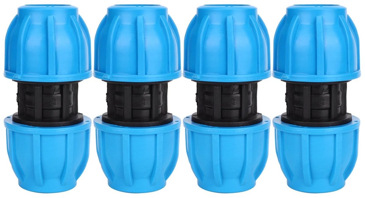 Inovra - Tuinslangreparatieconnector - 4-delige set - Duurzaam - 25 mm - Waterpijpconnector - Voor tuinen en industrie - Tuinslangadapter