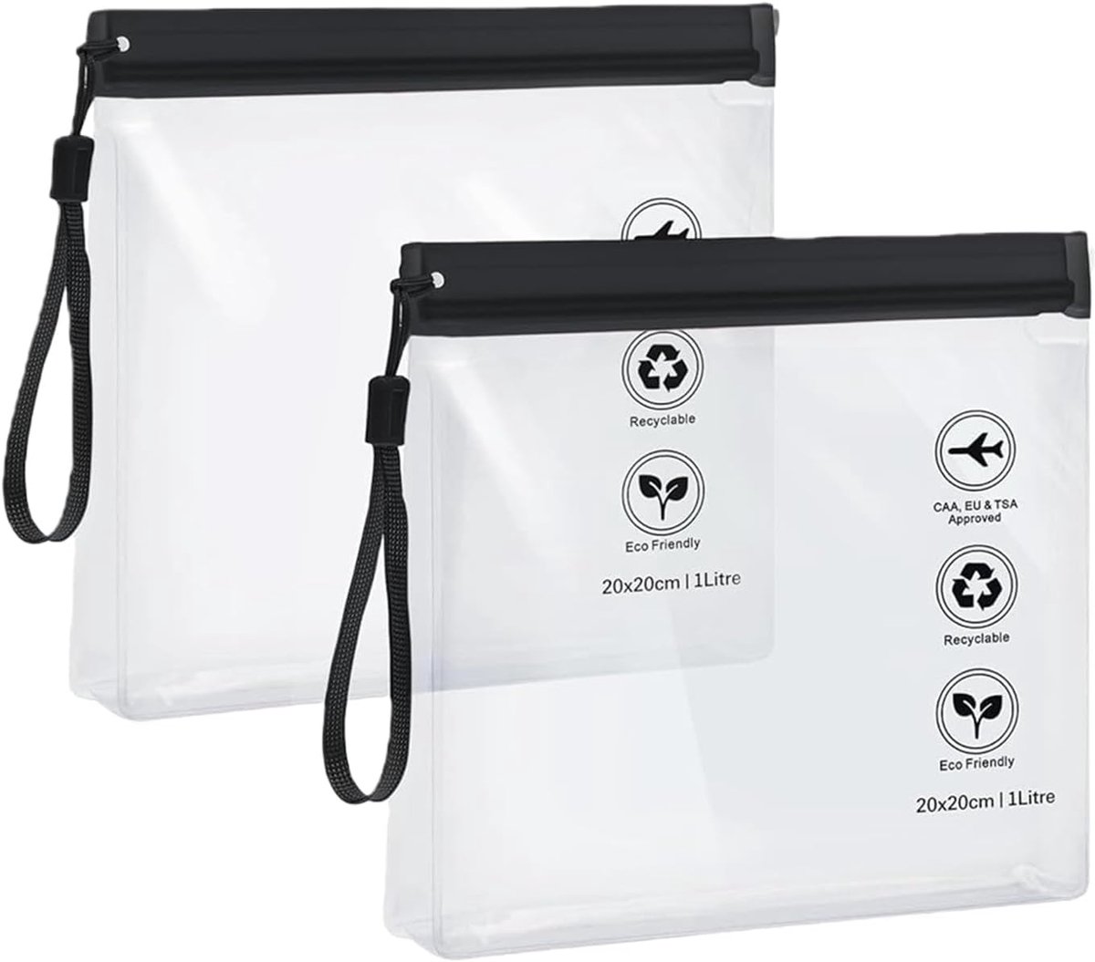 Thijox - Cosmetica Tas Set van 2 - Waterdichte Toilettas voor Handbagage in Vliegtuig - Perfect voor Dames Reizen, Makeup, Toilettas, Reisbenodigdhede