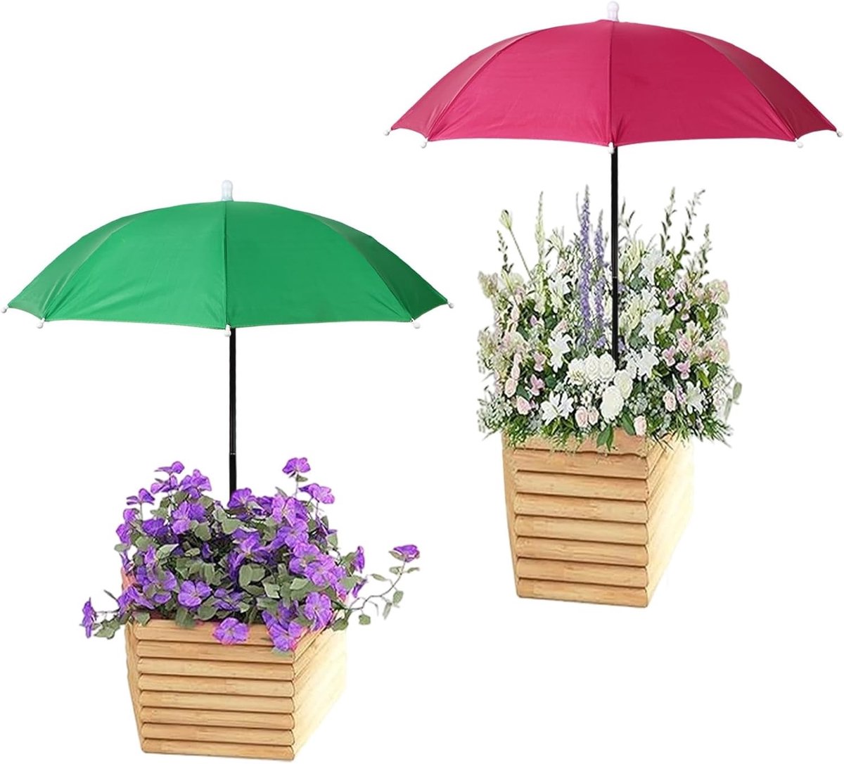 Verstelbare Tuinparasolset van 2 Stuks, Waterdichte Bescherming voor Planten, Bloemen en Groenten met Sterke Metaalstokken