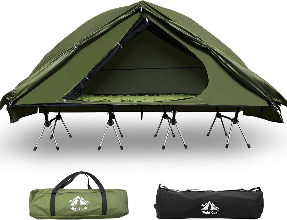 Off Ground Tent voor 1 Persoon met Campingbed - Ideaal voor Vissen, Hiking en Kamperen