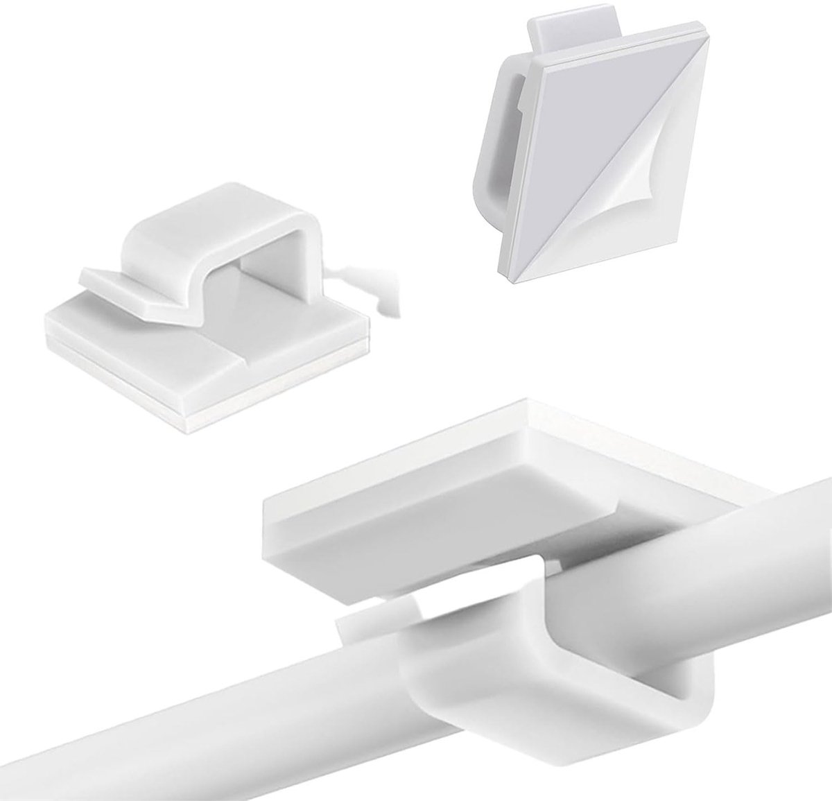 Thijox - 40 Stuks Kabelhouders Kabelgeleiding Organizer Kabelclips Zelfklevend Outdoor Kabelklemmen Kabelhaken Draadhouder Wit voor Kabelbeheer en Lic