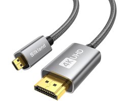 Thijox - Micro HDMI naar HDMI Kabel 3M, 4K@60Hz, Ondersteunt Ethernet, 3D, HDR, ARC, Compatibel met GoPro, Raspberry Pi, Sony Camera's