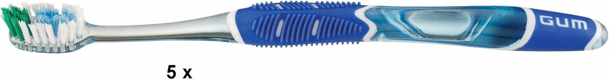 Thijox - GUM Technique+ Tandenborstel 493 Medium Pack van 5 - Ergonomische Grip, Dome Trim Varkenshaar, Effectief Poetsen, Tandvleesbescherming, Tandv