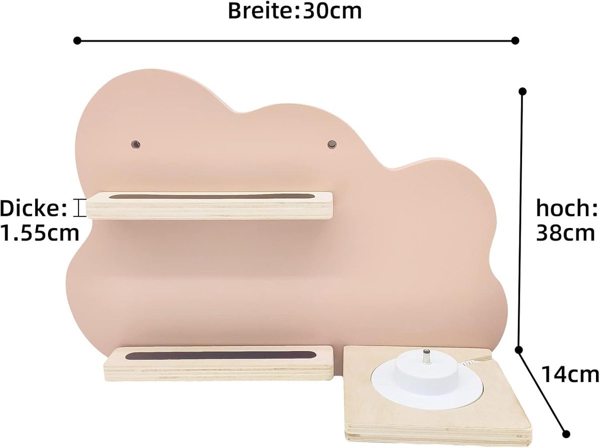 Magnetische wandplank voor Toniebox met 24 figuurslots, ideaal voor kinderen om te spelen en te verzamelen (roze, wolk)