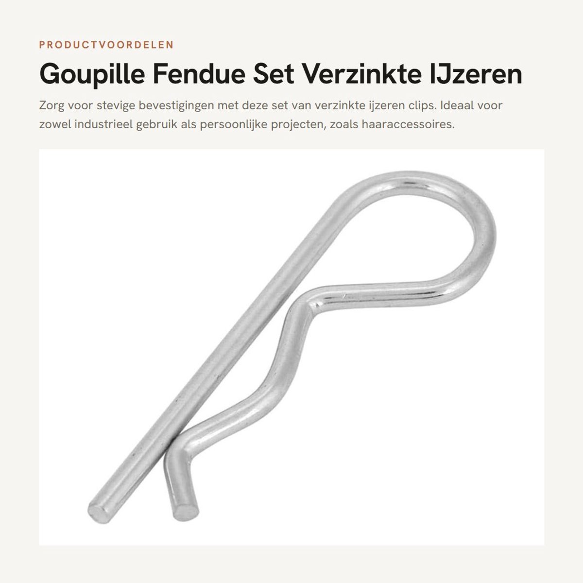 Inovra- Goupille B-Type 10 Stuks - Gegalvaniseerd Ijzer - Duurzaam - Haarspeld - Industrieel Gebruik - Afmetingen 3*60mm - Splitpen
