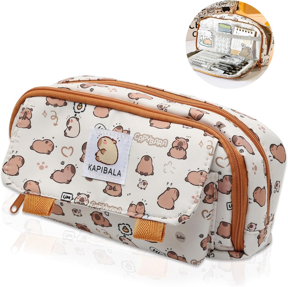 SnelShoppen - Schattig Pennenetui voor Meisjes en Jongens - Grote Capaciteit Etui voor School en Kantoor - Gepersonaliseerd, Polyester, 21x8x11cm - Be