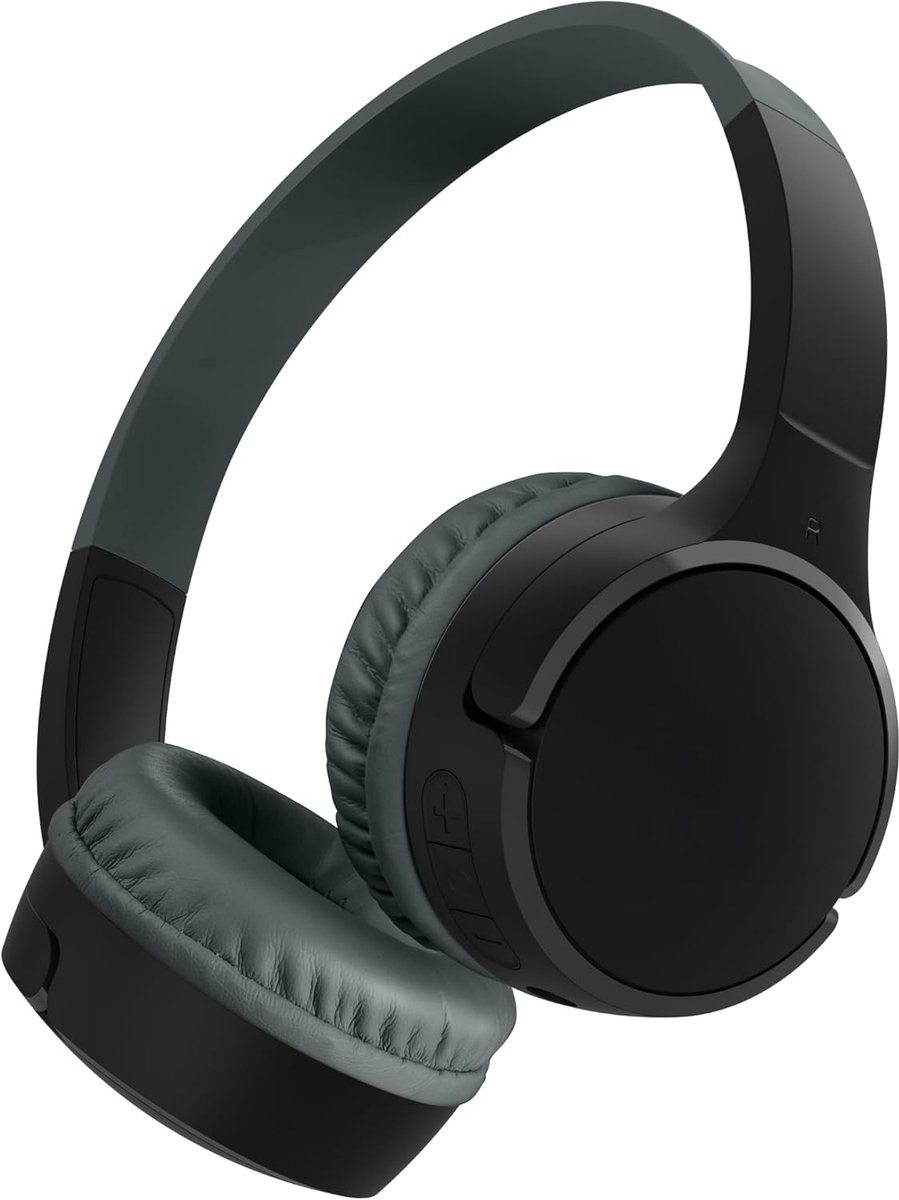Thijox - Draadloze on-ear koptelefoon voor kinderen met microfoon, Bluetooth 5.0, 10 m bereik, zwart, perfect voor online onderwijs, school, en op rei