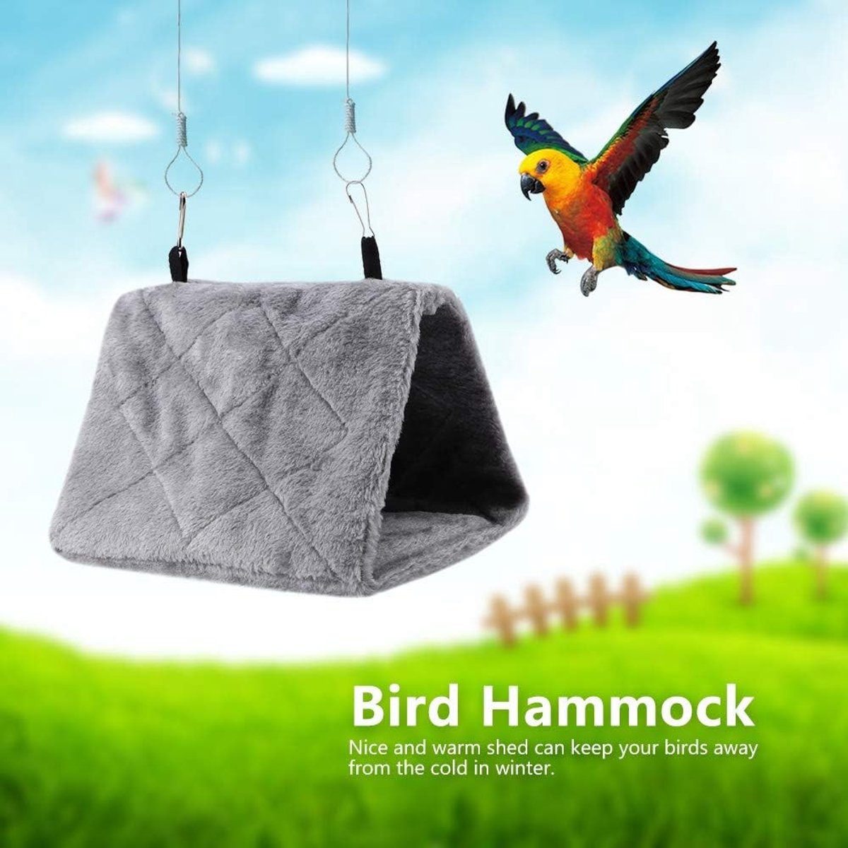 Zachte Pluche Hangende Kooi voor Vogels, Warme Tent voor Papegaaien en Kleine Huisdieren, Ideaal als Winterbed en Speelgoed