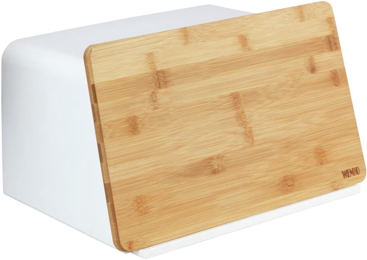 Thijox - Broodtrommel Bamboe Kubo Wit - Stijlvolle Opbergdoos voor Brood, Pasta en Kruiden - Modern Design voor Keuken en Feest