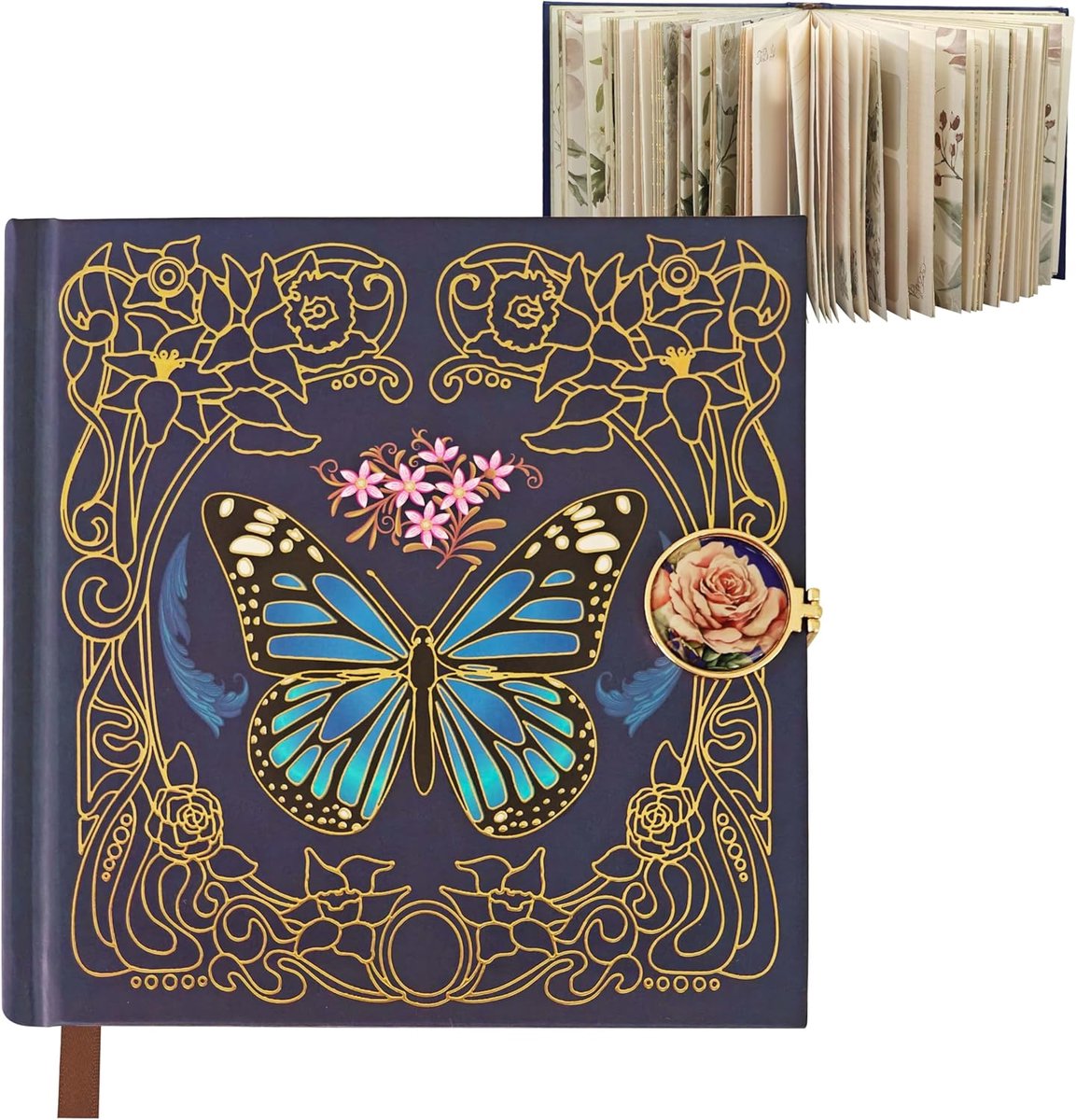 Thijox - Vintage Bonte Pagina's Dagboek, 224 Pagina's, 100 g/m² Zuurvrij Papier, Magneetsluiting, Perfect Persoonlijk Notitieboek voor Vrouwen en Meis