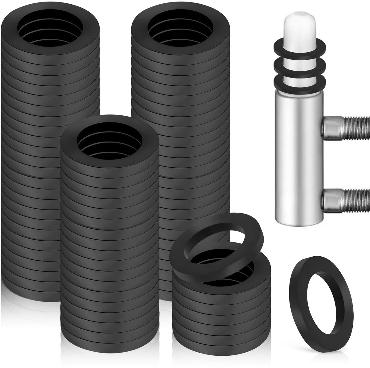 Fit guards voor speciale kamerdeuren - Wasringen voor deurhengsels - Montage ringen zonder slijtage - Φ10*15*1 mm/2 mm - 100 stuks - Zwart - Duurzaam en slijtvast