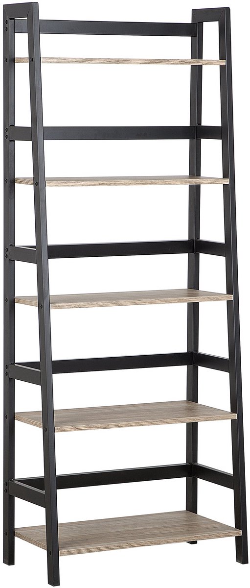 Beliani CROYDON - Boekenkast - Lichte houtkleur - MDF Zwart