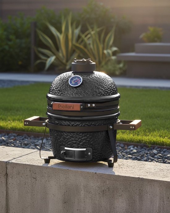 BELIANI KAMADO - Mini houtskoolgrill - Zwart - Keramiek van BELIANI — afbeelding 4