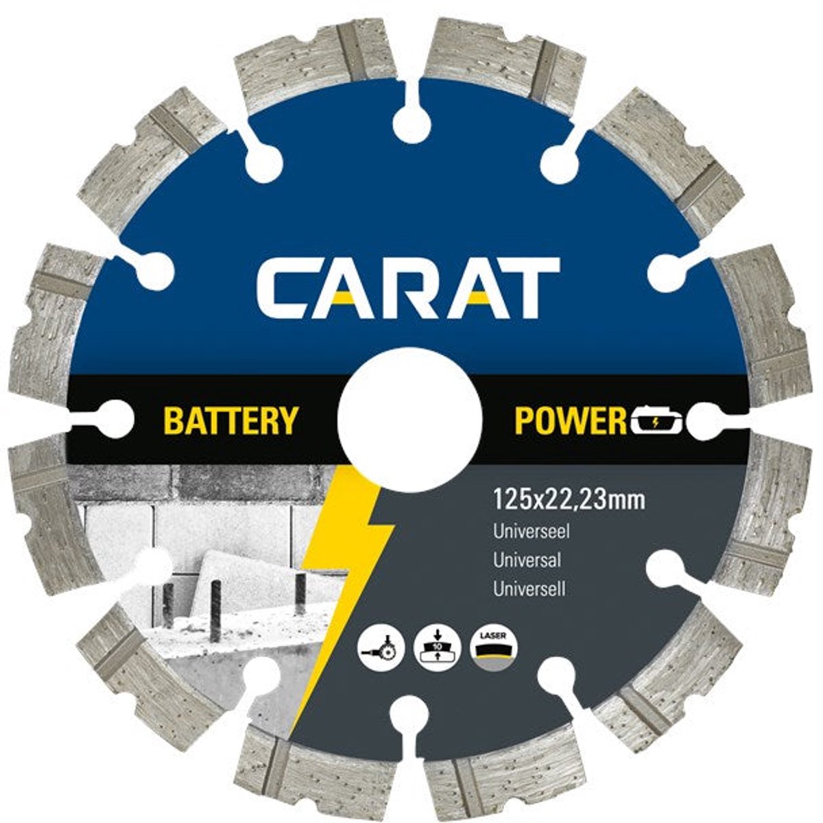 CARAT DIAMANTZAAG UNIVERSEEL Ø125x22,23 BATTERY POWER - CBP1253000