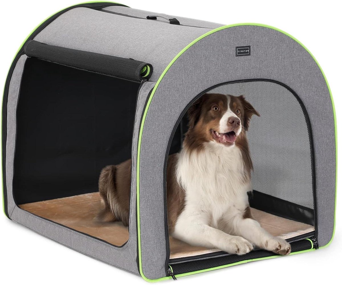 Hondenbox Opvouwbaar - Reismand Hond - Veilig Vervoer - Dubbelzijdig Kussen - 75 x 62 x 64 cm - Lichtgrijs