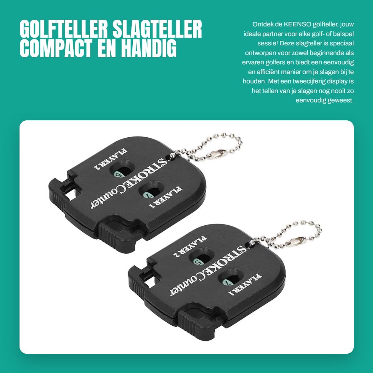 Dailygoods - Golfteller - Slagteller - Compact en handig - Minigolf formaat - Voor golf en balspellen - Ideaal voor sporters - Lichtgewicht en gemakke...