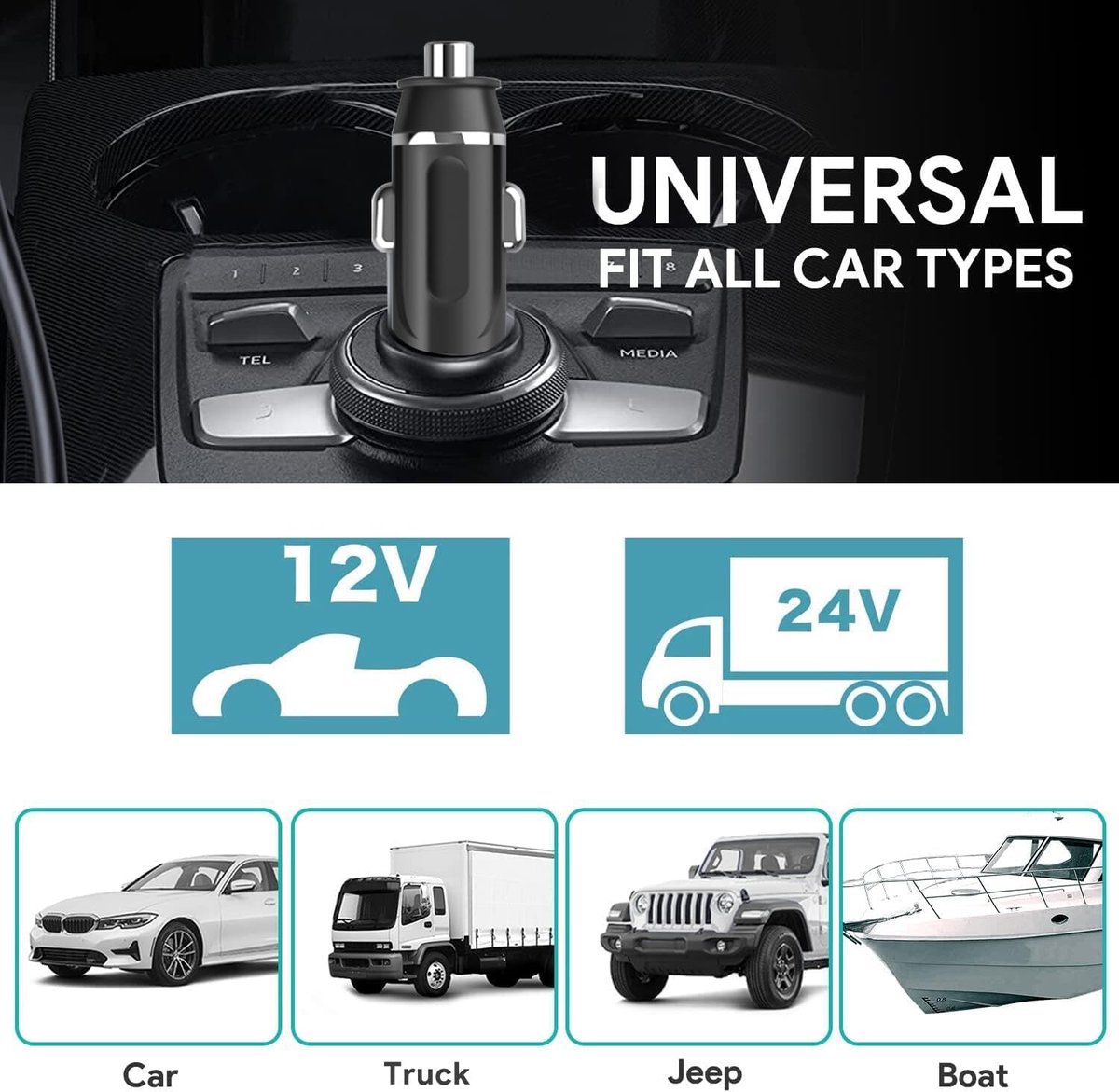 Thijox - Vervangingskabel 12V/24V voor Mini Koelkasten, 2m Hooggeleidend 18 AWG, Geschikt voor Camping, Auto, Reis, Dometic, Waeco en Mobicool – foto 6