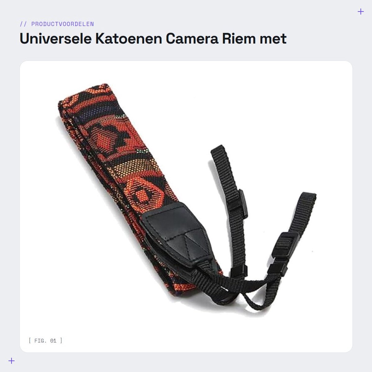 Dailygoods- Camerariem Vintage Stijl - Verstelbare Riem - Katoenen Band - Draagbaar - Geschikt voor Meeste Camera's - Duurzaam en Comfortabel - Camera Strap