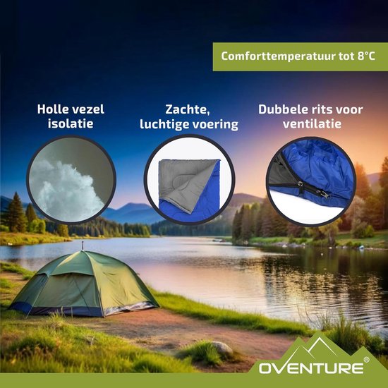 Thijox - Oventure SleepPlus Slaapzak 190x80 cm | 100% Pongee Polyester | Waterafstotend | Lichtgewicht | Indoor & Outdoor | Perfect voor Kamperen, Fes — afbeelding 4