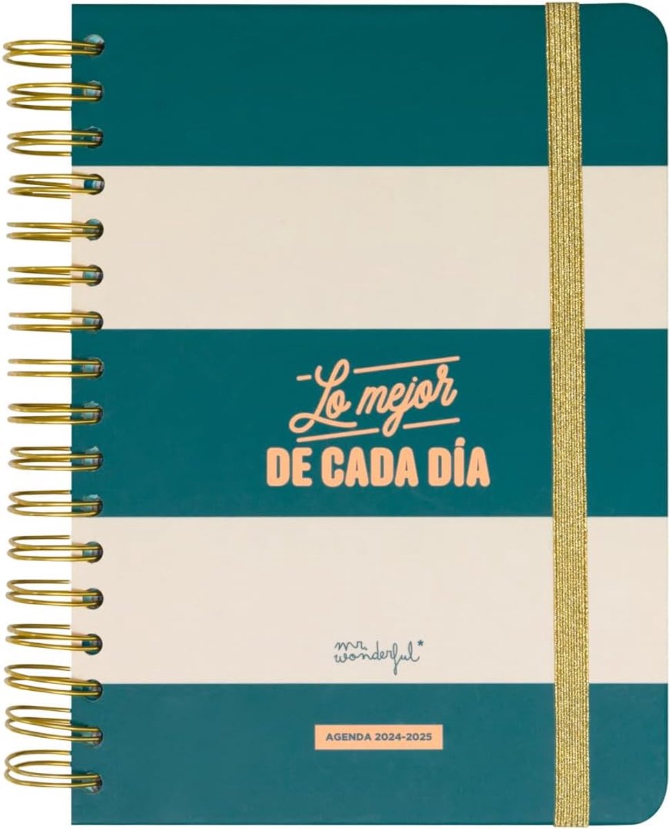 Thijox - Afsprakenplanner 2024-25 Navy Schoolagenda met Dagplanner, 368 Pagina's, FSC-Papier, Motivatie, Tabbladen, Liniaal, Perfect voor School en We