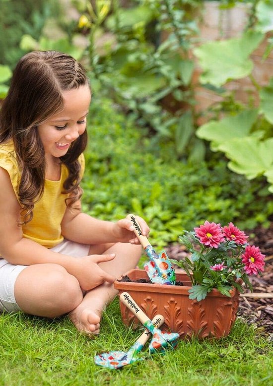 3-delige Tuinset voor Kinderen - Tuinschep, Handspade en Onkruidhark - Kleurrijk Tuingereedschap voor Kleine Tuiniers van Merkloos	 — afbeelding 2