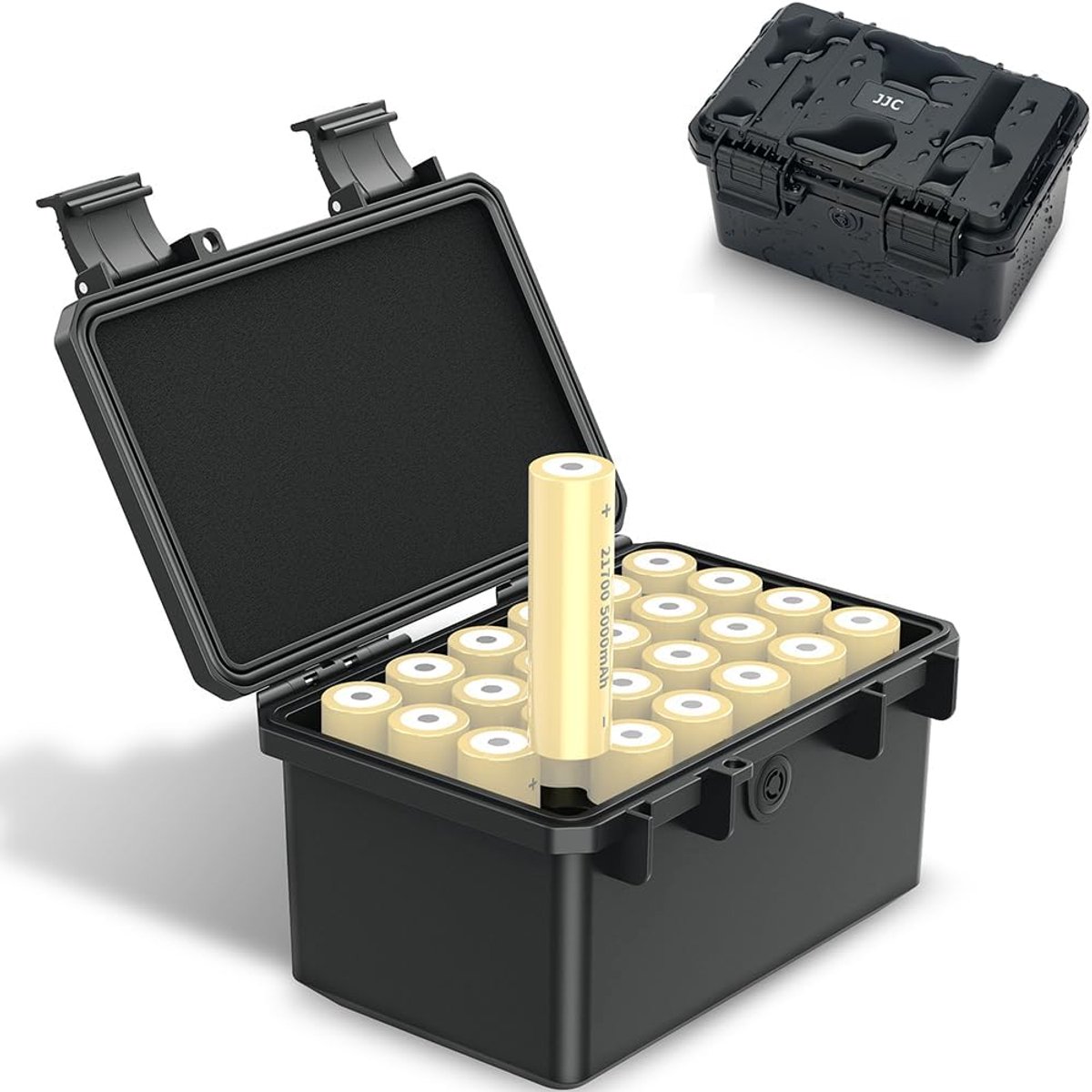 SnelShoppen - Waterbestendige Batterijhouder voor 24 Stuks 21700/20700 Batterijen - Duurzame PP-Kunststof Organiser met O-Ring Afdichting - Ideaal voo