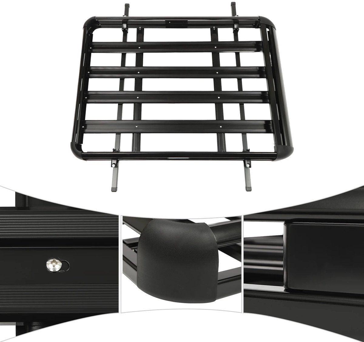 Dailygoods 140*100cm Zwart Aluminium Dakdrager, Rechthoekige Auto Dakdrager Voor SUV Modellen Met Ingebouwde Bagagerekke