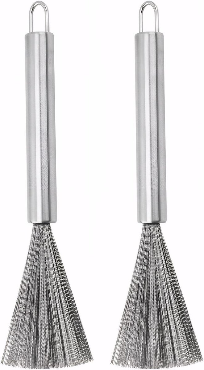 Thijox - Afwasborstel Roestvrij Staal met Flexibele Lange Steel, Ergonomisch Keukenmeester Gereedschap voor Effectieve Potten en Pannen Reiniging, Mul