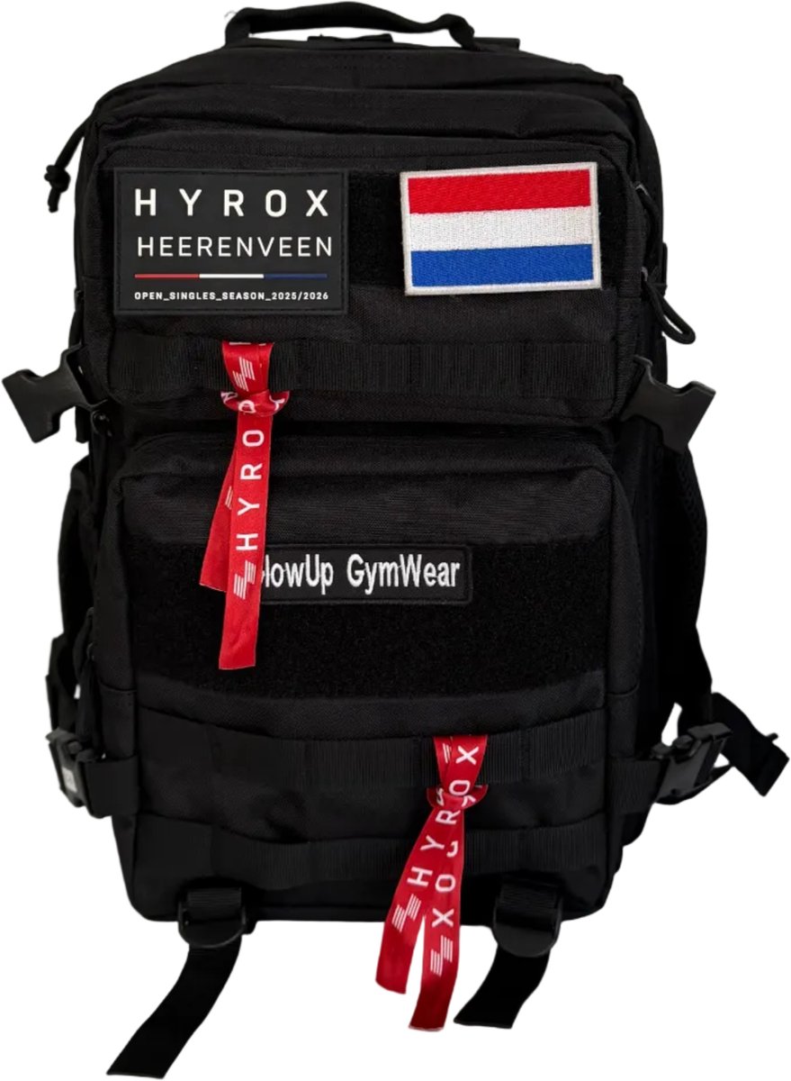 GlowUp Tactical Rugzak 25L Zwart - Hyrox Backpack Dames & Heren - Geschikt voor Patches - Fitness & CrossFit Rugzak - Laptopvak – foto 8