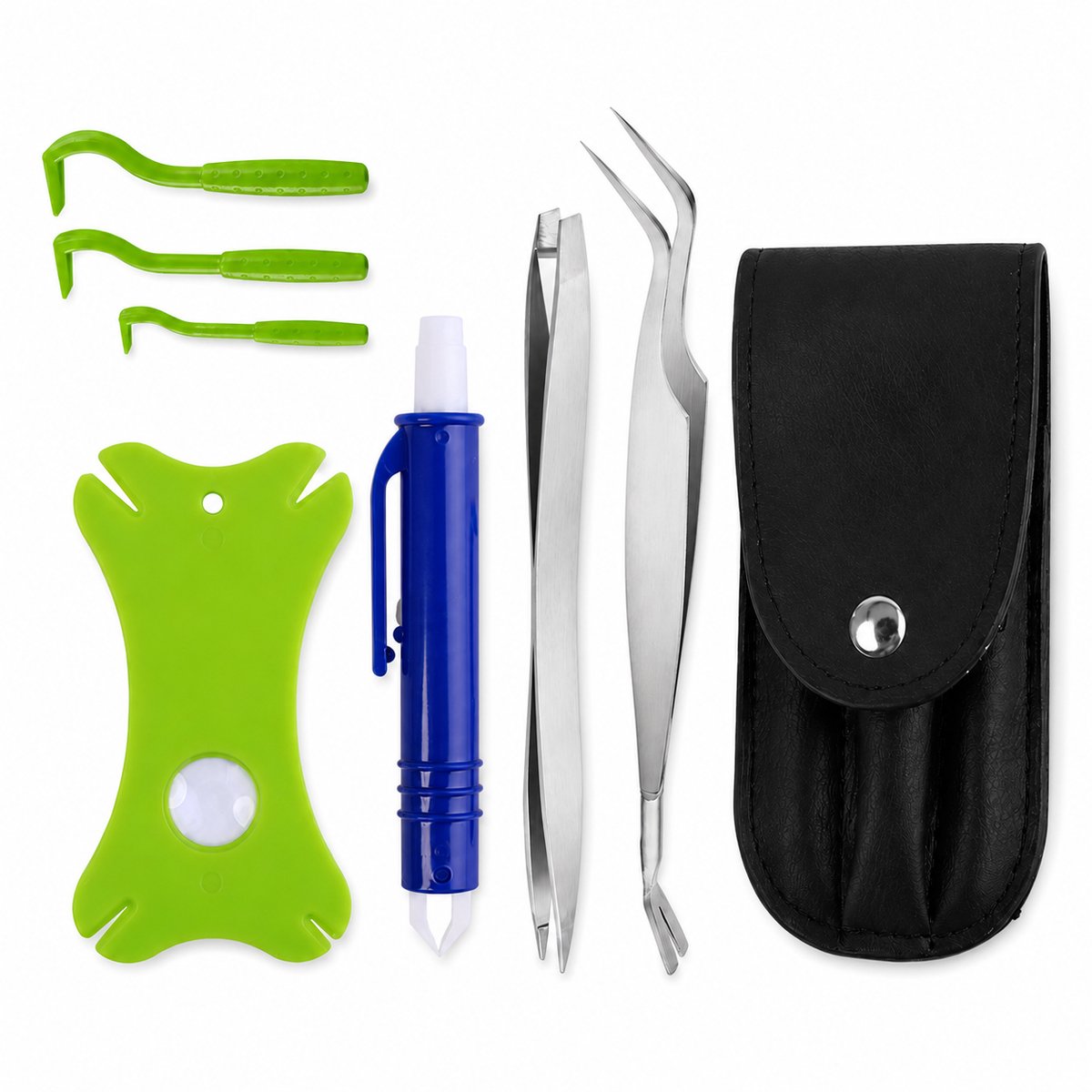YYchan-Tekentang-Complete Tekentang Set 7 IN 1-Tekenverwijderaar-Tekenkaart-Tekenhaak-Tekenpincet-Tekenpen-Geschikt Voor Katten, Honden En Mensen-Draagbaar-Lichtgewicht En Draagbaar-Tekenverwijderaar