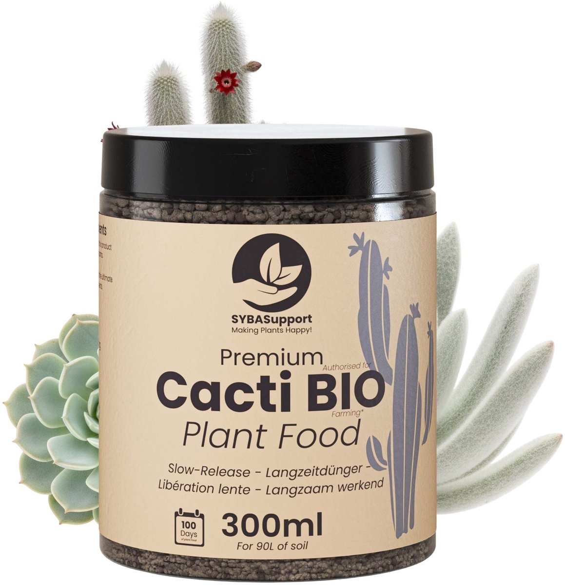 SYBASupport - Cactus & Vetplant Voeding 300ml - Langzaam Vrijkomende Korrels voor Potgrond