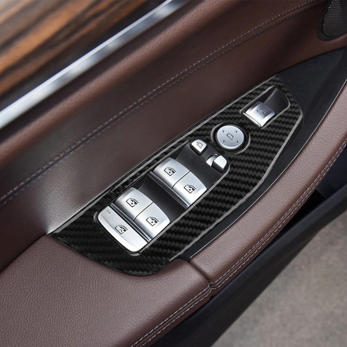 Koolstofvezel bedieningspaneel en vensterglas lift schakelaar console afdekking voor BMW X3 G01 en X4 G02, stijlvolle auto accessoires, zwart, cadeau idee