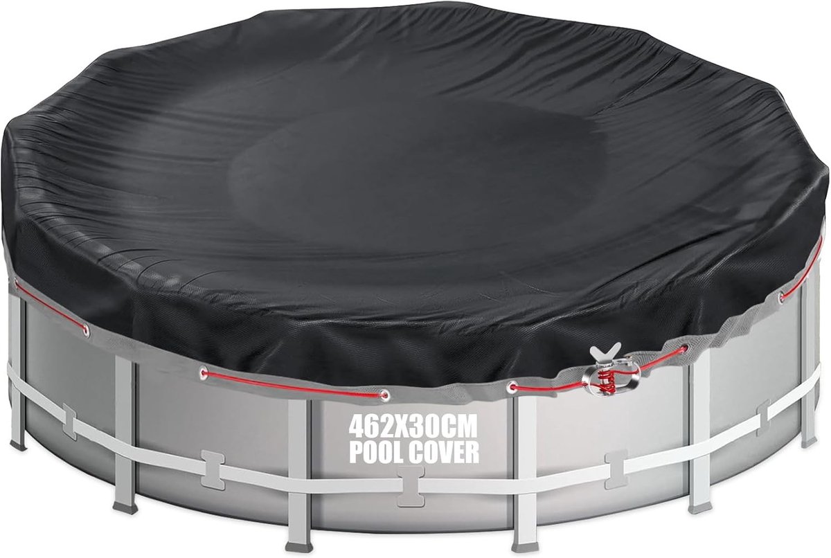Ronde Zwembadzeil voor Zwembaden van 428-460 cm, Beschermzeil met Diameter van 462 cm, Scheurvast en Duurzaam voor Buitengebruik, Ideaal voor Intex en BESTWAY Zwembaden