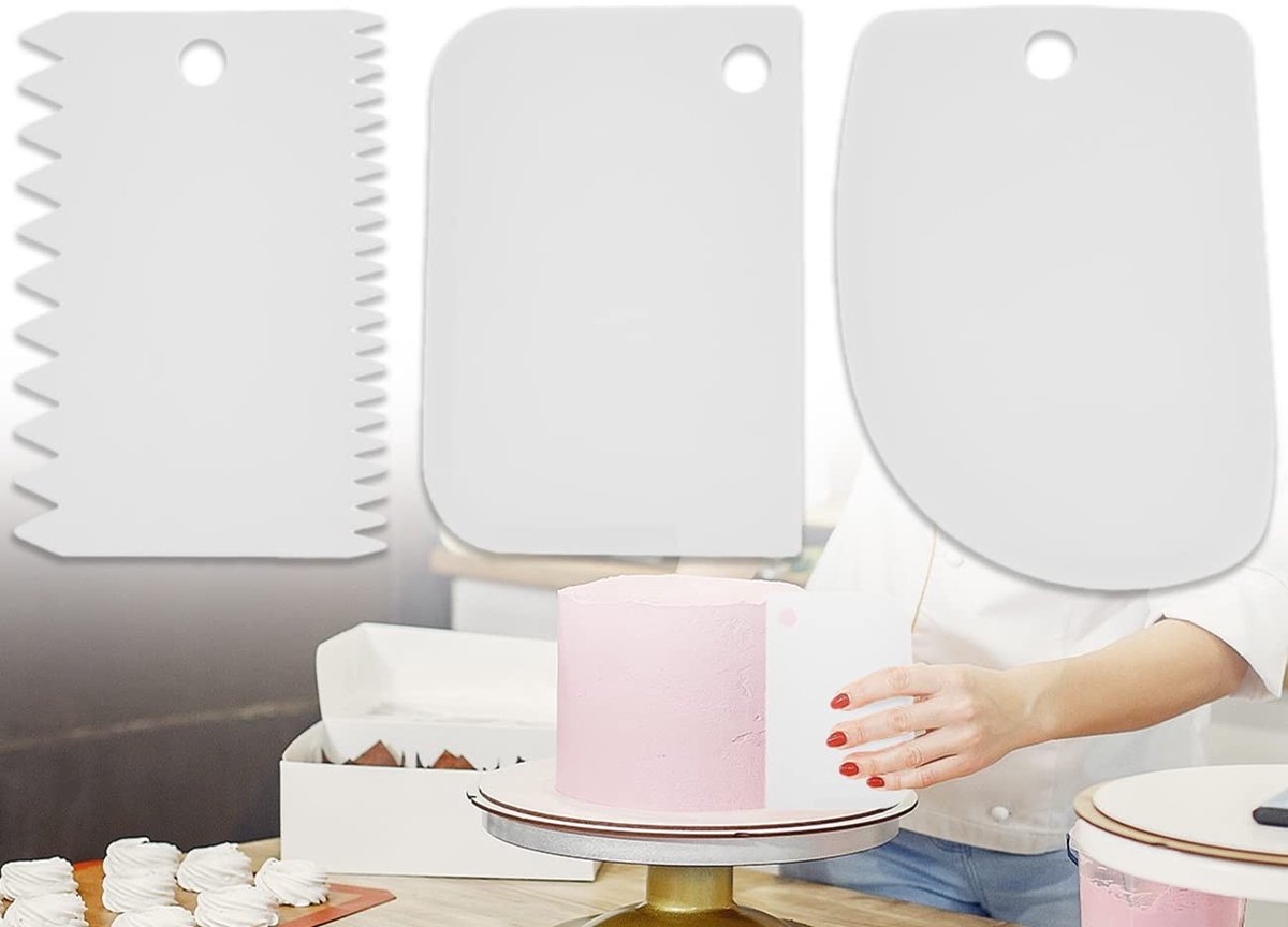Dailygoods - Deegschraper Set van 3 Stuks - Kunststof Keukenhulp voor Bakken