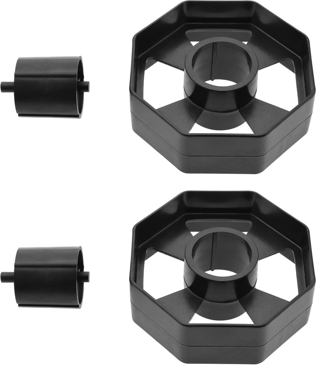 Dailygoods- Tape Dispenser Wiel Vervangset - 2x Dispenser Wiel - 2x Binnenkern - Kunststof - Zwart - Geschikt voor 36 mm Bandbreedte - Tapesnijder