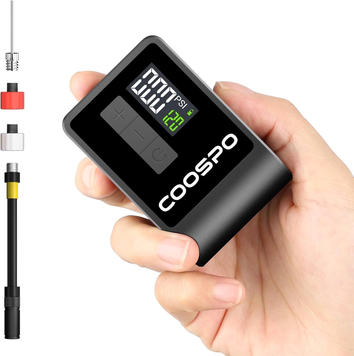 Thijox - Mini Elektrische Fietspomp Draagbare Bandenpomp 120 PSI, Automatische Uitschakeling, Presta/Schrader Ventielen, Ideaal voor Fietsen, Ballen e