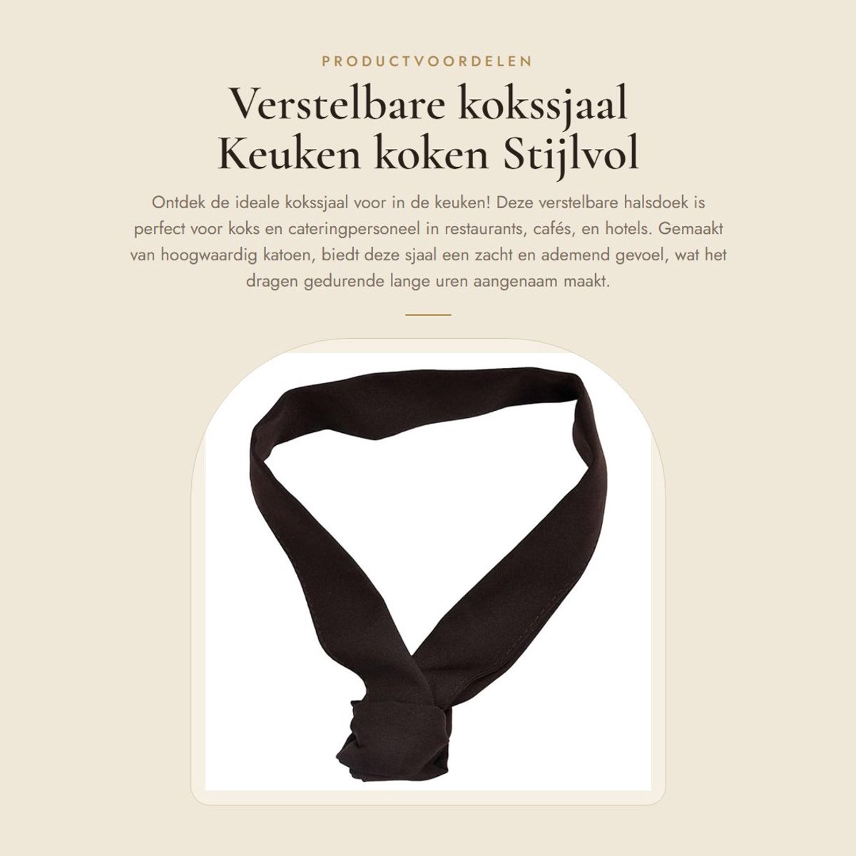 Dailygoods- Kokssjaal Verstelbaar - Halsdoek Dames/Heren - Katoen Ademend - Stijlvol Design - Wasmachinebestendig - Afmetingen 91 x 9 cm