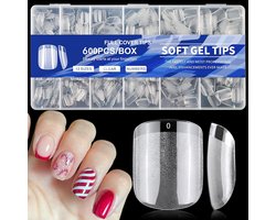 600 Nageltips Amandel Vorm - Zachte Gel Tips voor Nagelverlenging - 12 Maten Acryl Tips voor Salon en Thuisgebruik - I