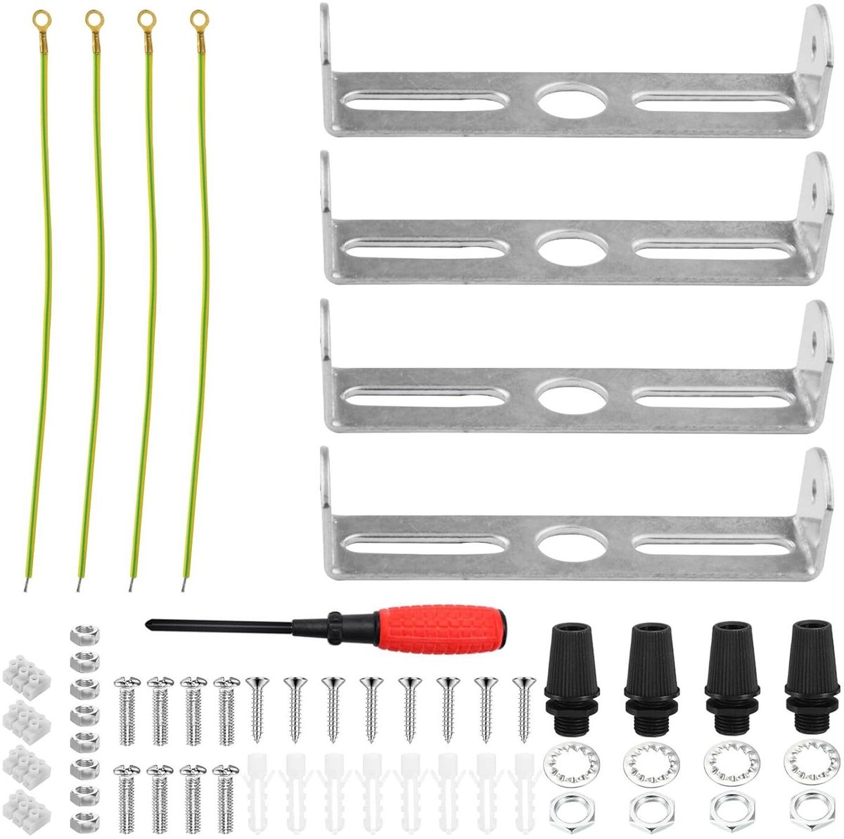 Plafondlamphouder Set - Verlichtingsmontage - Lampen Bevestigen - Robuuste Metalen Plaat - 4 Stuks 95mm - Zilver