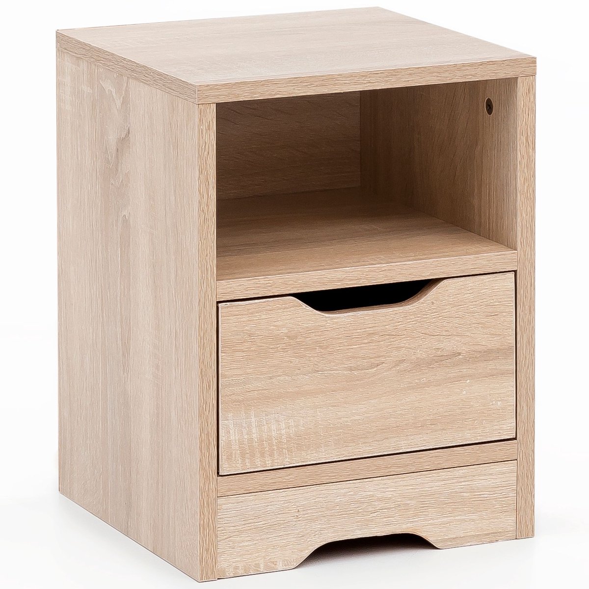 Ervesto WL5.701 Nachtkastje - Nachtkast - Sonoma 31x43x31 Cm - 1 Lade En Open Opbergvak - Houten Nachtkastje Voor Slaapkamer