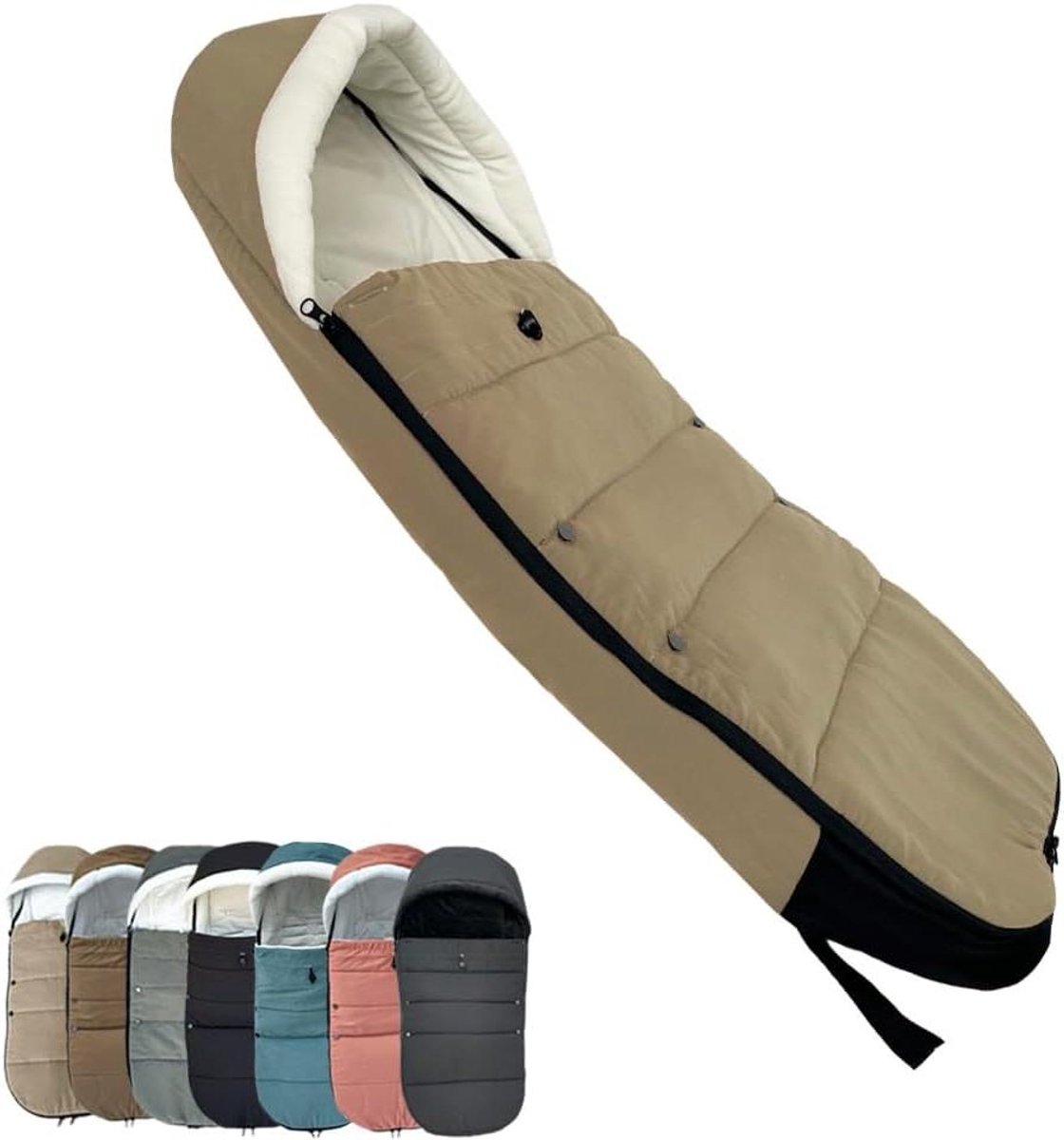 Universele Voetenzak - Baby Accessoire - Baby Warm Houden - Waterdichte Drielaagse Stof - 90 x 45 cm - Taupe