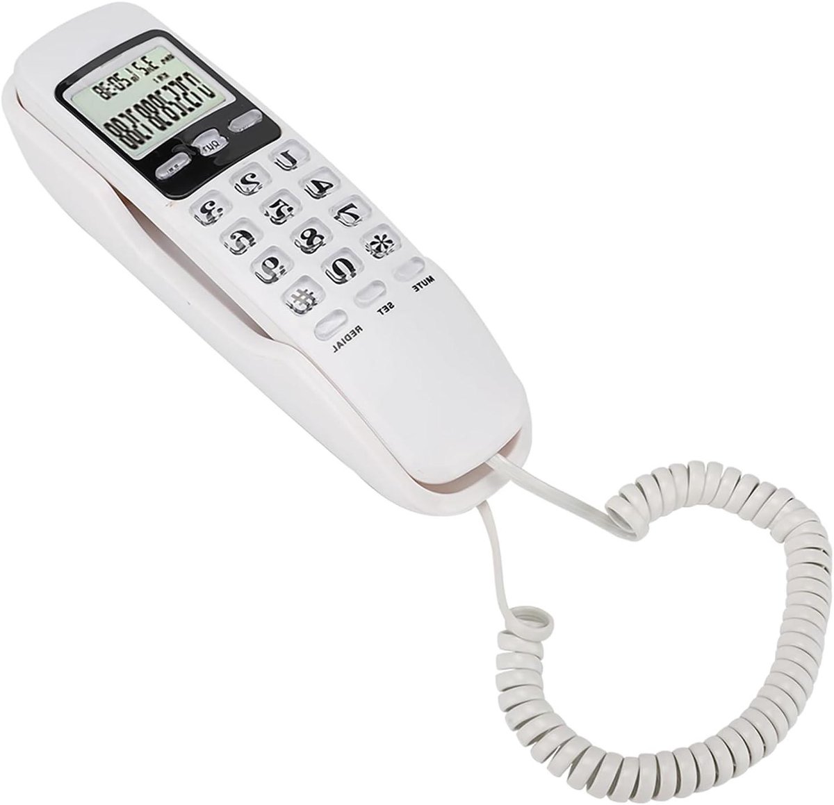 Vaste Telefoon - Wandtelefoon Bureau - Thuis Bellen - Dubbel Nummerherkenning - 20 cm - Wit