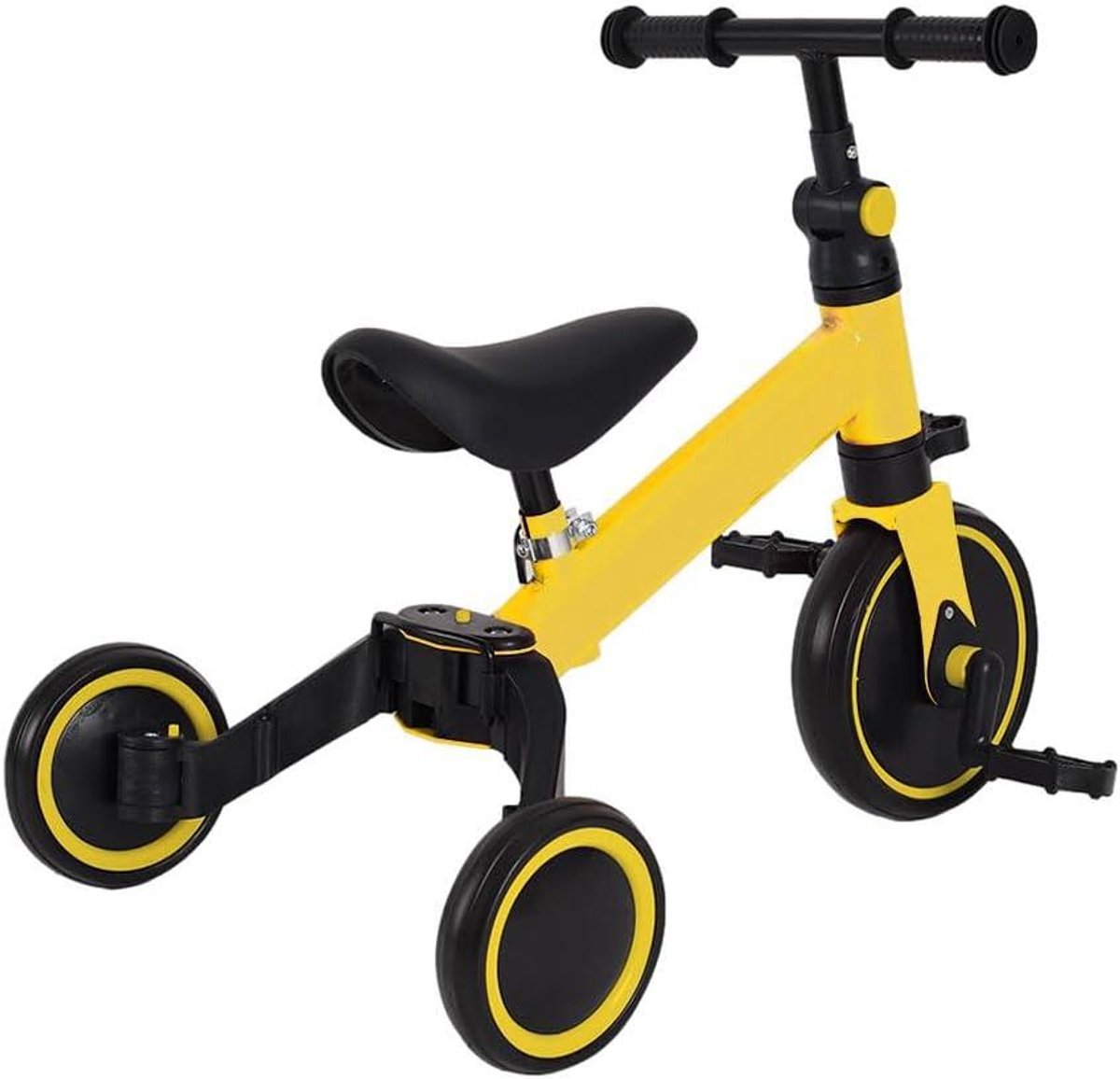 Peuter Driewieler - Loopfiets Kinderen - Veilig Buiten Spelen - Afneembare Pedalen - 60 x 42 x 49 cm - Geel