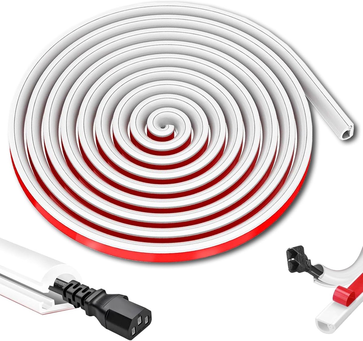 Kabelgoot zelfklevend 3m x 2cm - flexibele PVC kabelafdekkap - beschermt kabels - ideaal voor thuis en kantoor - SnelShoppen