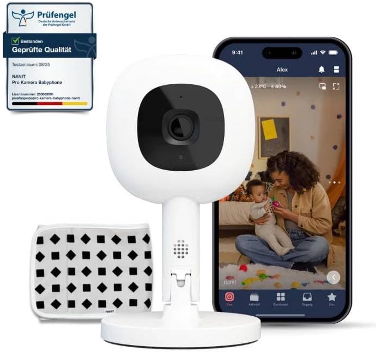 Thijox - Nanit Pro Babyfoon met Camera, Flex Stand, Ademband - 1080p Video & Audio, Slaaptrainer, Ademhalingsmonitor, WLAN, iOS/Android