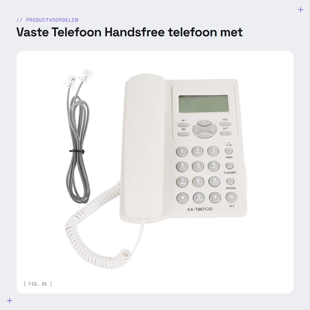Inovra- Vaste Telefoon Helder Geluid - LCD-scherm - Ruisonderdrukkingsfunctie - 3 Groepsalarmen - Thuis/Hotel/Kantoor - Duidelijke Communicatie - Bureautelefoon