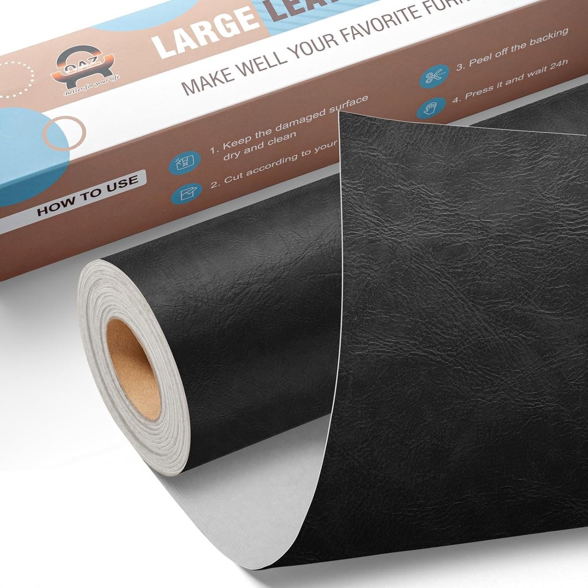 Zelfklevende Faux Leder Reparatiekit voor Meubels, Autozetels en Tassen - 40 x 80 cm Herstelpatches in Zwart