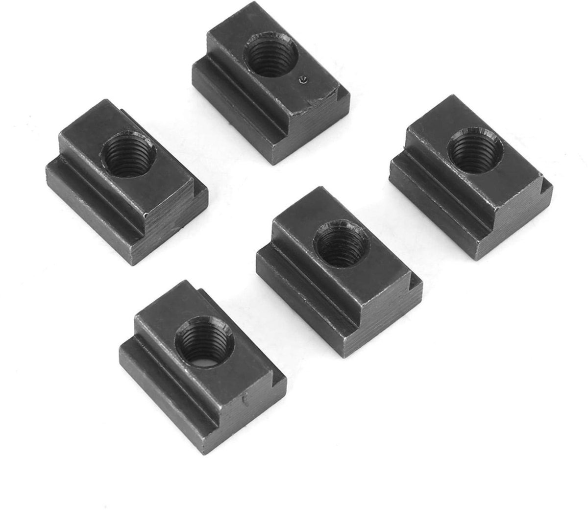 Dailygoods- T-groefstenen 5 stuks - Zwartoxide Afwerking - M8/M10 Schroefdraad - 45 Staal - Hoogwaardige Hardheid - Duurzaam in Gebruik - T-groef Bouten