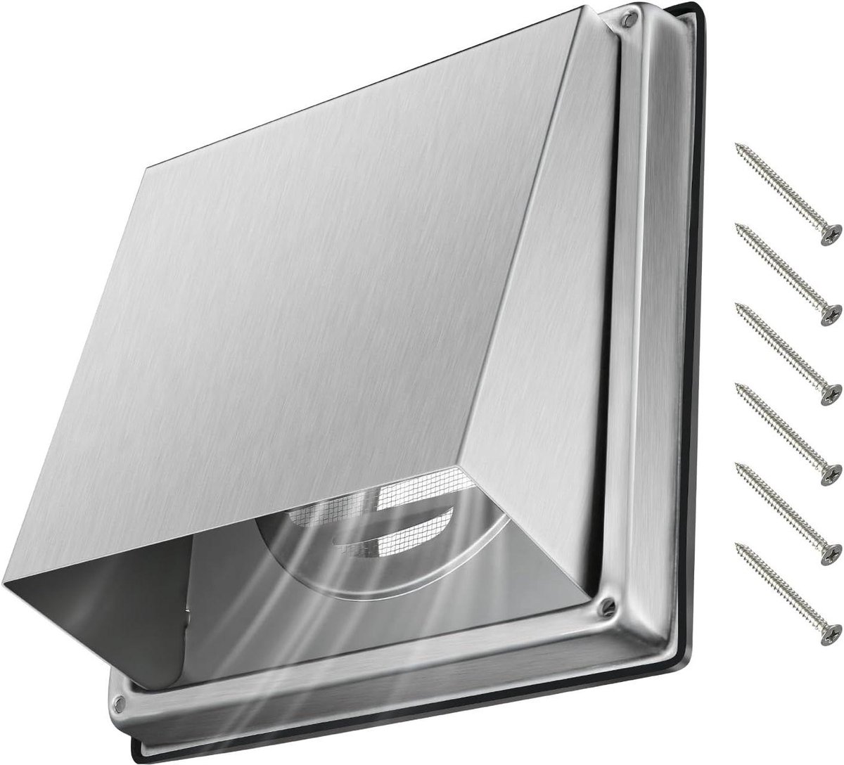 Droger Ventilatiedeksel - Luchtafvoer Buiten - Ventilatie Buiten - Roestvrij Staal - 4 Inch - Zilver
