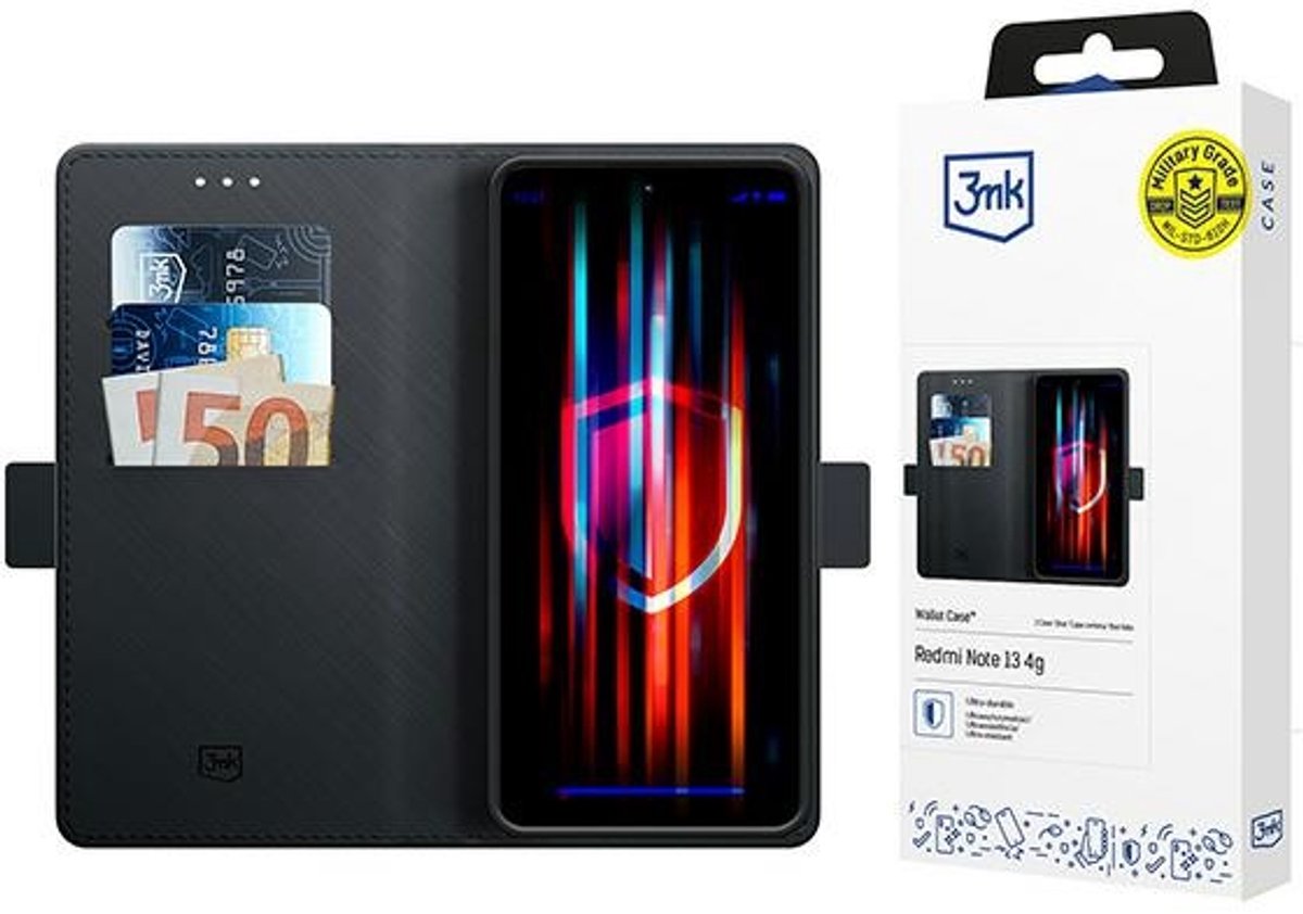 3MK Wallet Case Hoesje voor Redmi Note 13 4G Zwart